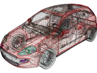 Fiat Punto (2012) 3D Model preview