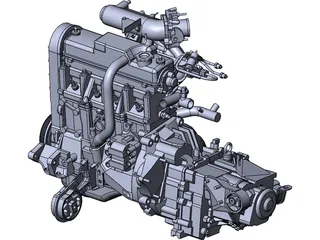 Vaz 21083 Engine 3D Model preview