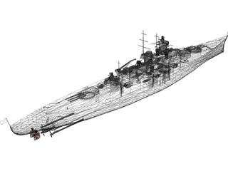 Gneisenau Cruiser 3D Model preview