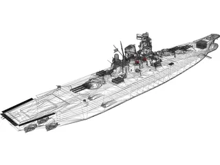 Musashi Battleship 3D Model preview