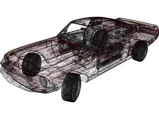 Ford Mustang Shelby GT-500KR (1968) 3D Model preview