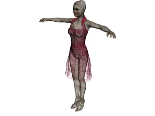 Summergirl in Strawberry Dress 3D Model preview