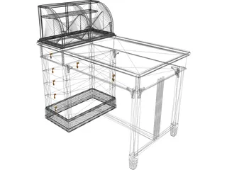 Desk Table 3D Model preview