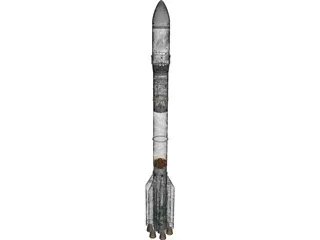 Proton Rocket 3D Model preview