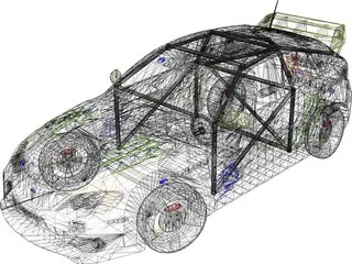 Subaru Impreza WRX STi Ken Block 3D Model preview