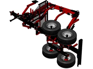 Truck Forest Trailer 3D Model preview