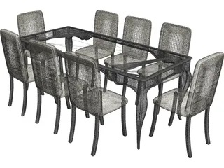 Dining Table 3D Model preview