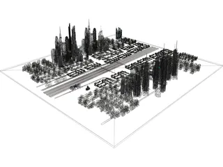 Metro City of the Future 3D Model preview