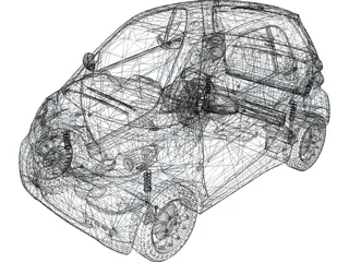 Smart ForTwo [W451] (2011) 3D Model preview