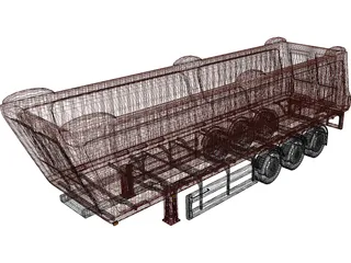 Truck Trailer 3D Model preview