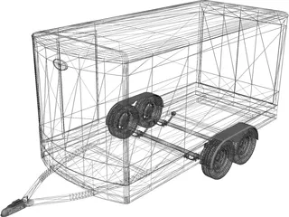 Small Cargo Trailer 3D Model preview