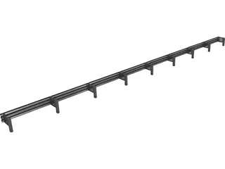 Crash Barrier 3D Model preview