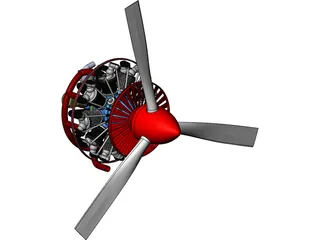 Vedeneyev M14P Engine 3D Model preview