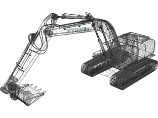 Hyundai Excavator 3D Model preview