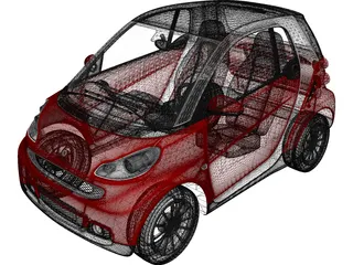 Smart ForTwo (2011) 3D Model preview