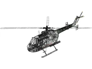 MBB Bo 105 3D Model preview
