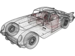 Chevrolet Corvette (1954) 3D Model preview