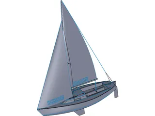 J Boats J22 Sailboat 3D Model preview