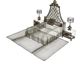 King Bed 3D Model preview