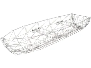 Wood Boat 3D Model preview