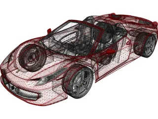 Ferrari 458 Spider 3D Model preview
