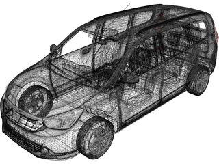 Dacia Lodgy (2012) 3D Model preview