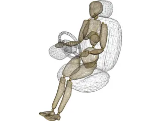 Woman Driving 3D Model preview