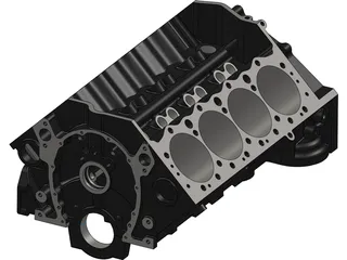 Small Block Chevrolet Engine Block 3D Model preview