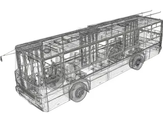 Ikarus 260 T.1 Trolleybus 3D Model preview