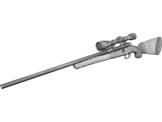 Remington Model 70 Hunting Rifle 3D Model preview