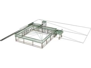 TD Bank Building with Drive Thru 3D Model preview