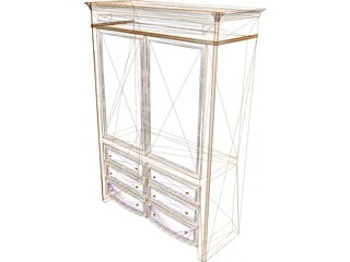 Yacht AV Cabinet Armoir 3D Model preview