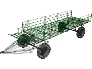 Farm Wagon 3D Model preview