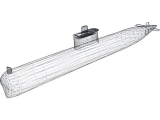 Ming Class Submarine 3D Model preview