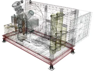 Air Compressor HP 3D Model preview