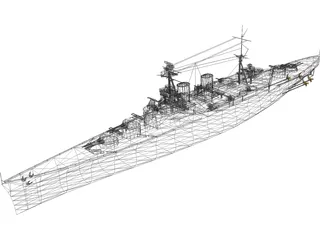 Hood Battlecruiser 3D Model preview