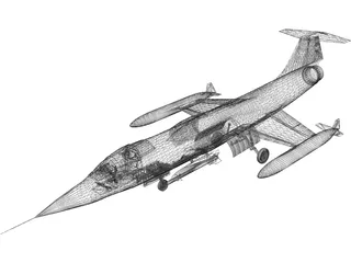 Lockheed F-104 Starfighter 3D Model preview