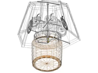 Glass Jar Candle with Halloween Decoration 3D Model preview