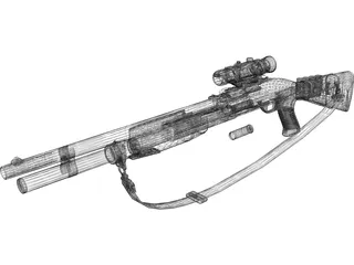 M3 DG Shotgun 3D Model preview