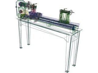 Metal Lathe 3D Model preview