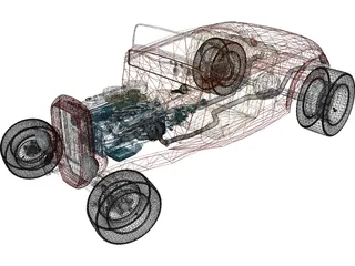 Ford Hotrod Roadster (1932) 3D Model preview