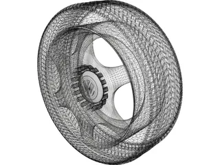 VW Rim and Tyre 3D Model preview