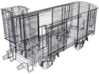 Train Car Box 3D Model preview