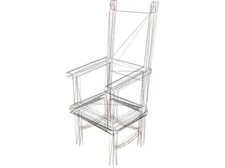 Antique Chair 3D Model preview