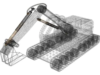 Excavator Digger 3D Model preview