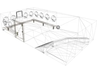 Newcastle United Changing Room 3D Model preview