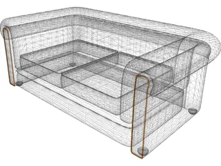 Couch Chesterfield Leather 3D Model preview