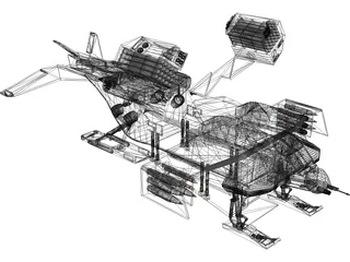 Aliens UD-4L Cheyenne Utility Dropship 3D Model preview