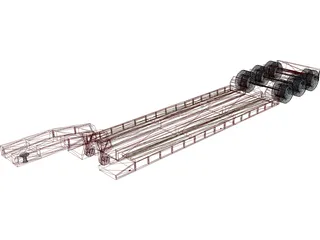 Lowboy Trailer 3D Model preview