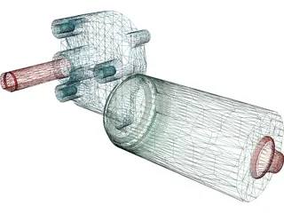 Worm Gear Motor 3D Model preview